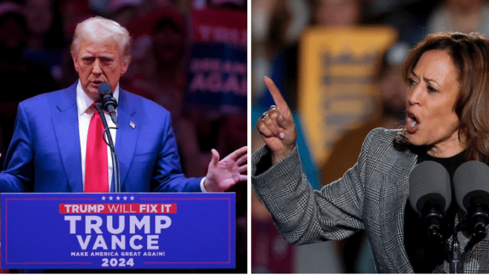 Trump and Harris